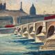 Vue de Lyon, huile sur panneau, 20e siècle, signé Granjon.