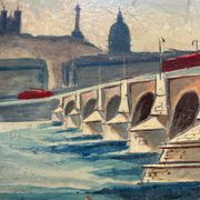 Vue de Lyon, huile sur panneau, 20e siècle, signé Granjon.