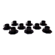 Set of 9 black coffee cups and saucers ARCOROC "Octime"