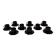 Set of 9 black coffee cups and saucers ARCOROC "Octime"