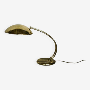 Mid-century belgian modern gold brass desk lamp from massive, 1970s