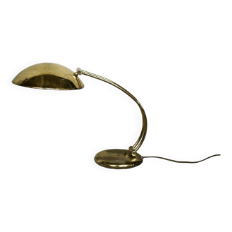 Mid-century belgian modern gold brass desk lamp from massive, 1970s