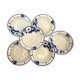 6 hollow plates vintage white flower blue Ceranord