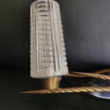 1 applique double éclairage en laiton et verre noir et doré