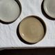 Set of 6 handmade stoneware plates in glazed beige and brown D20 H3
