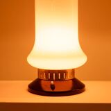 Pair of orange glass lamps. 1970s.