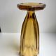 Amber molded glass vase 70s