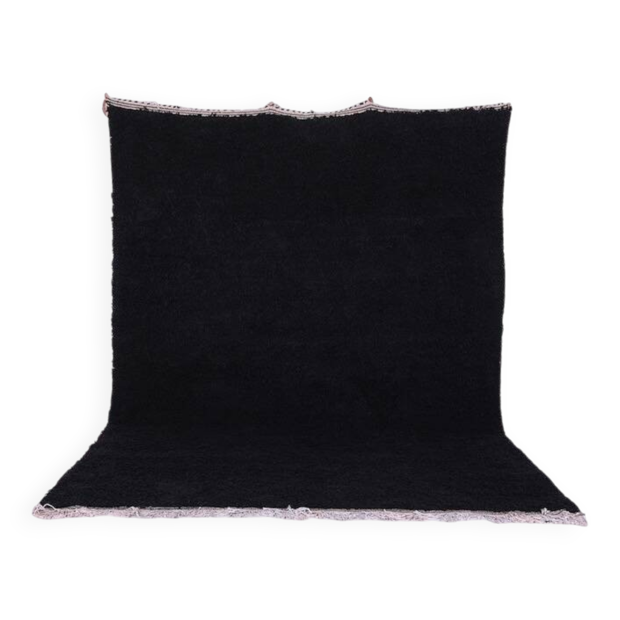 Handmade black wool Berber rug, size 150 x 250 cm