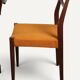 Set of 4 vintage teak and orange wool chairs – 1960s