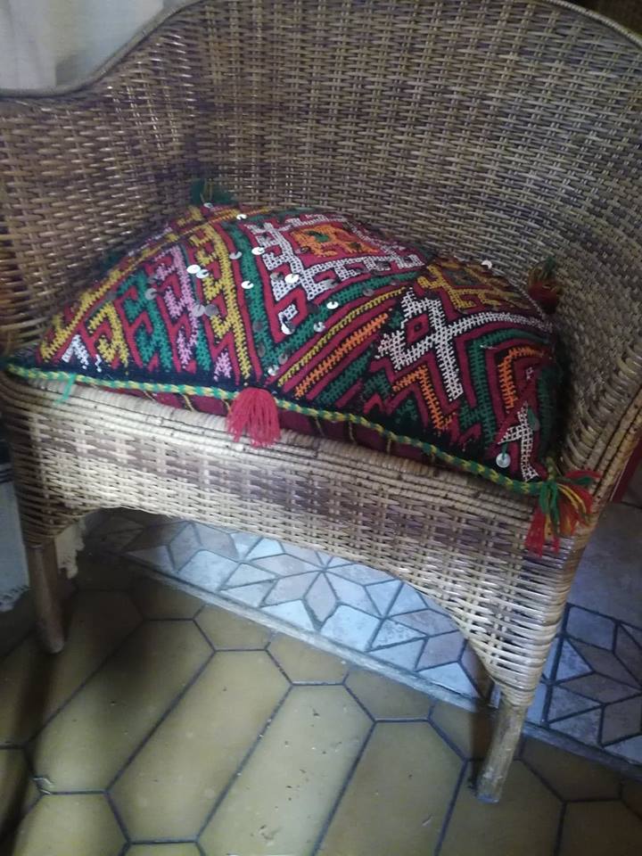 Pair of rattan armchairs