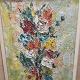 Vintage Flower Painting by Pansy Schenck, dated 1959