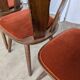 Vintage Tyrolean Dining Chairs: Set of 4, Red Fabric Seat, 1970s