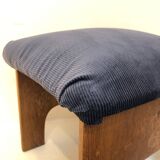 Brutalist velvet stool, 1970