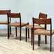 Danish chairs in teak and paper cord by Poul Volther (1960)