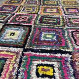 Tapis multicolor en tissu boucherouite 156x190cm