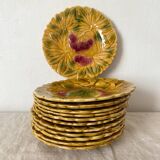 12 dessert plates in Sarreguemines slip