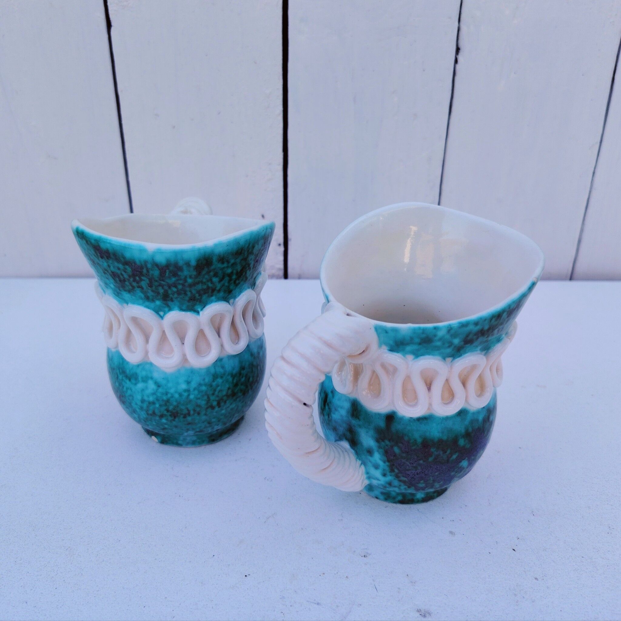 Pair of milk jugs/pitchers, Sainte Radegonde, G.Asch