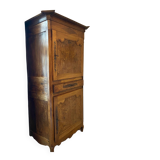 Antique solid wood wardrobe - burl panels and fittings