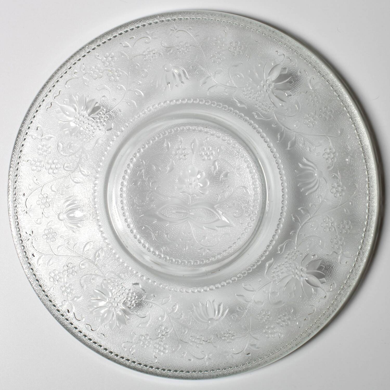 Cibulak Glass Plate: Mid-Century Clear Modern Platter by Pavel Panek/ 1974