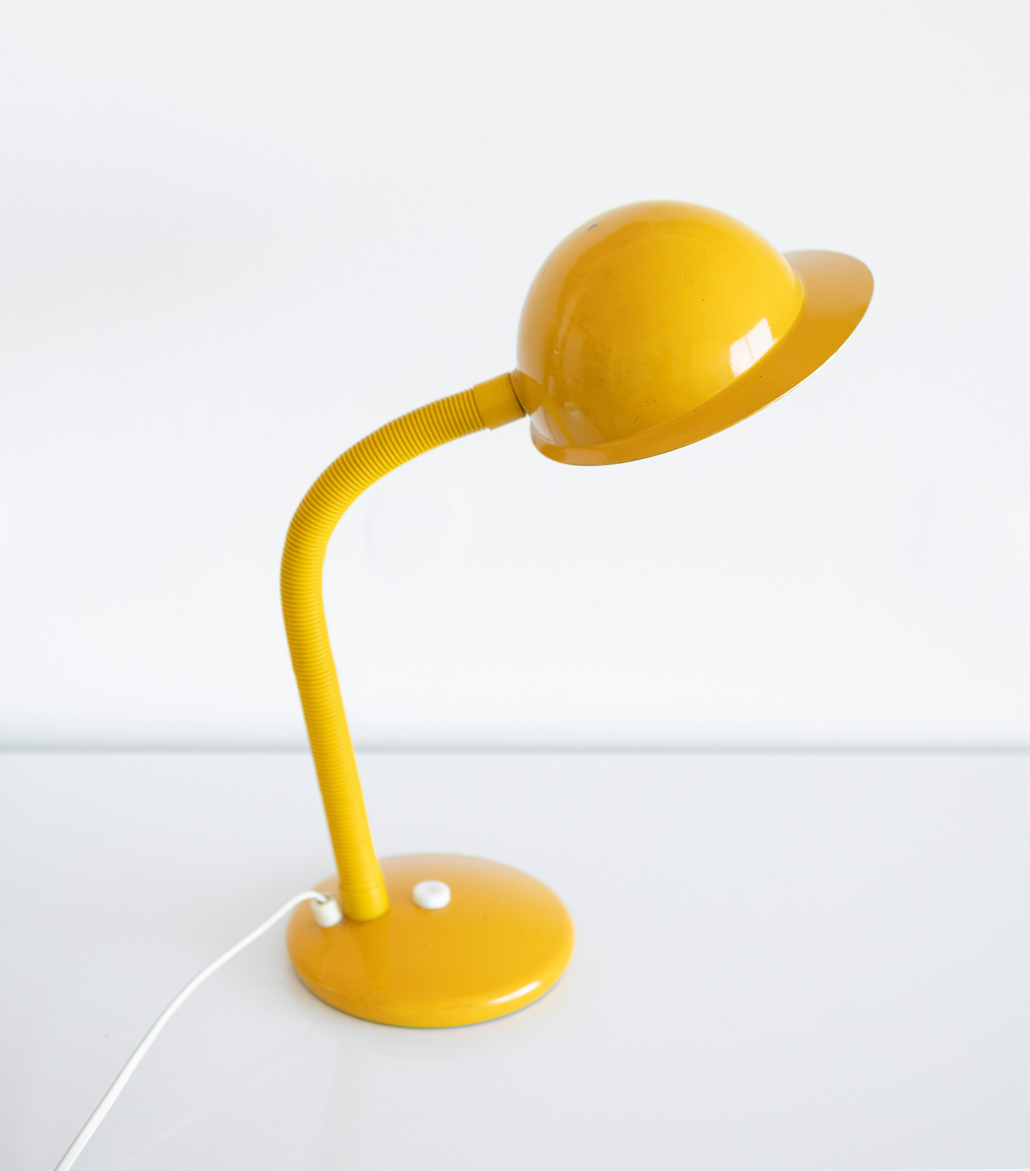 Vintage aluminor desk lamp 80 with metal yellow cap