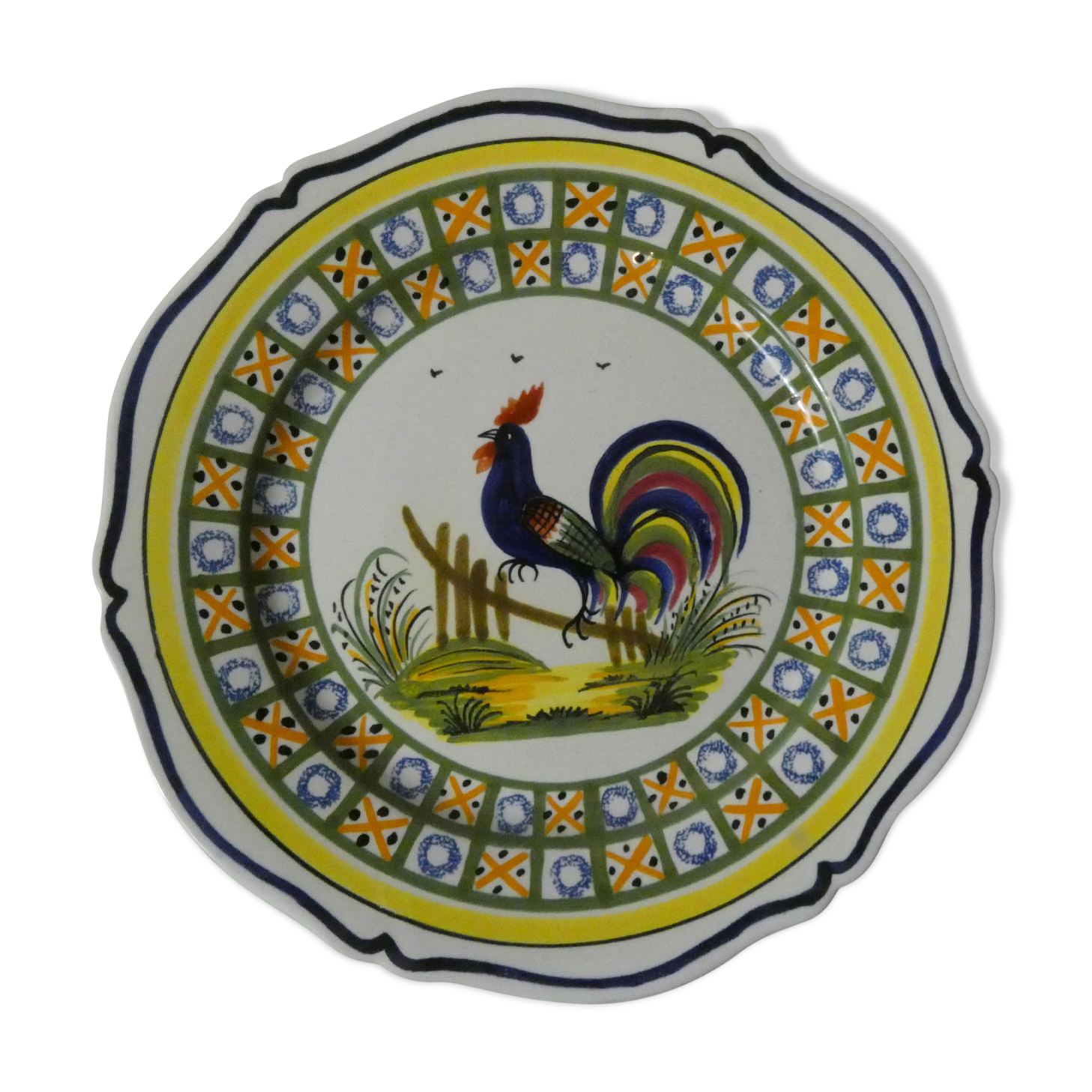 Henriot Quimper flat plate rooster