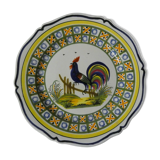 Henriot Quimper flat plate rooster