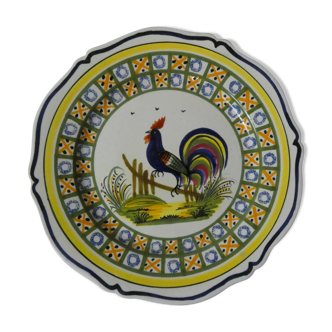 Henriot Quimper flat plate rooster