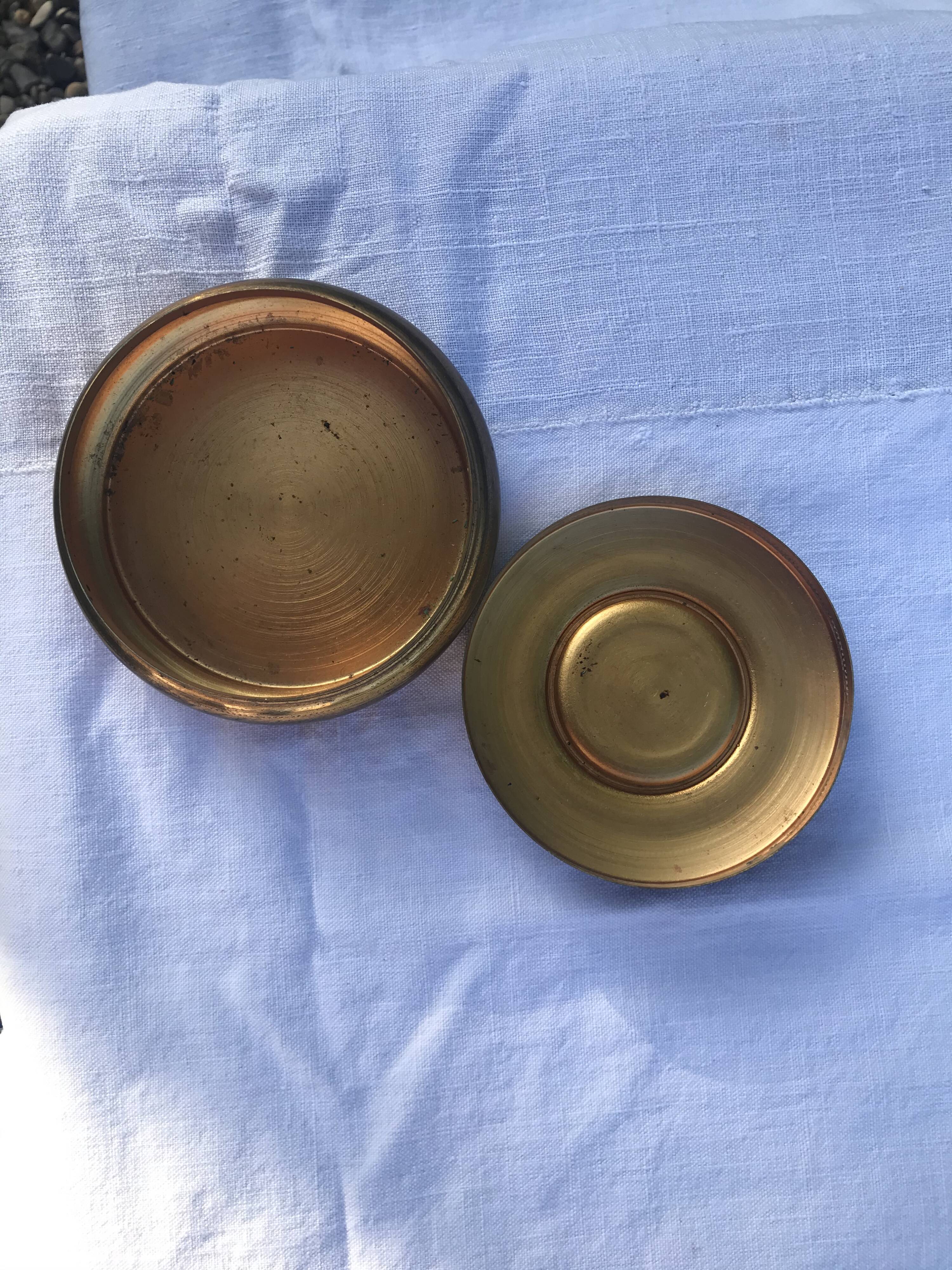 Small brass box decorated with angels