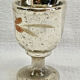 Painted blown glass egg cup with mercury gilding, 19th century.
