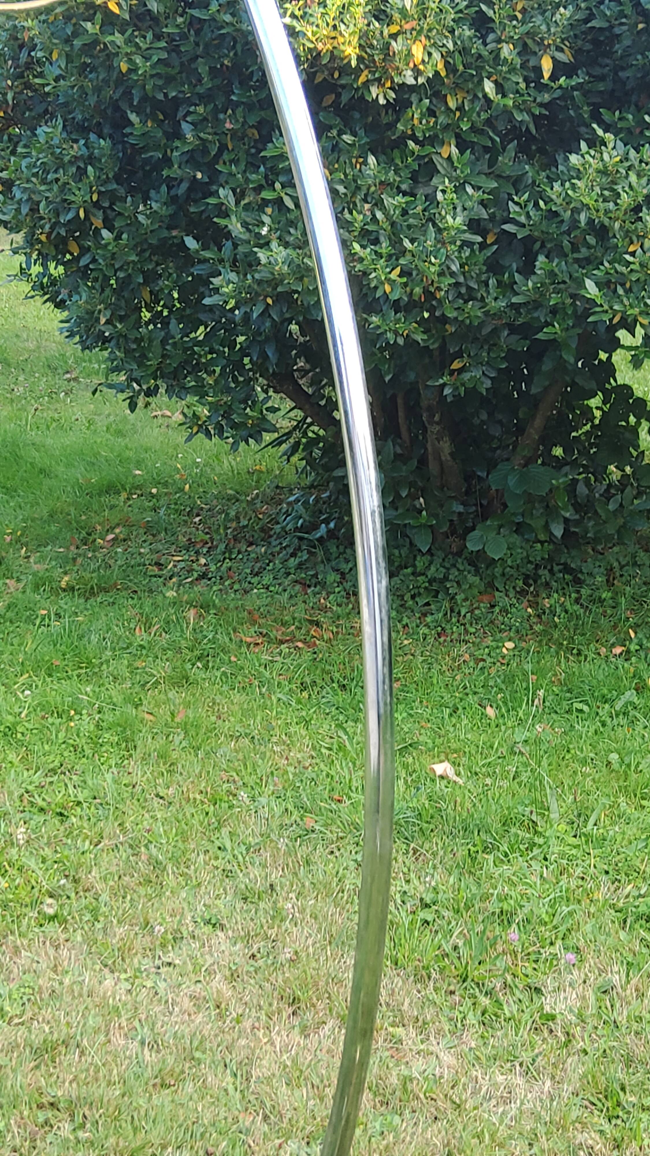Arco telescopic design floor lamp from the 70s, marble base, chrome rod, plastic lampshade