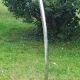 Arco telescopic design floor lamp from the 70s, marble base, chrome rod, plastic lampshade