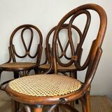 Rattan and cane bistro chairs