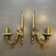 Pair of Art Deco gilt bronze wall sconces