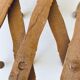 Old wooden wall coat rack
