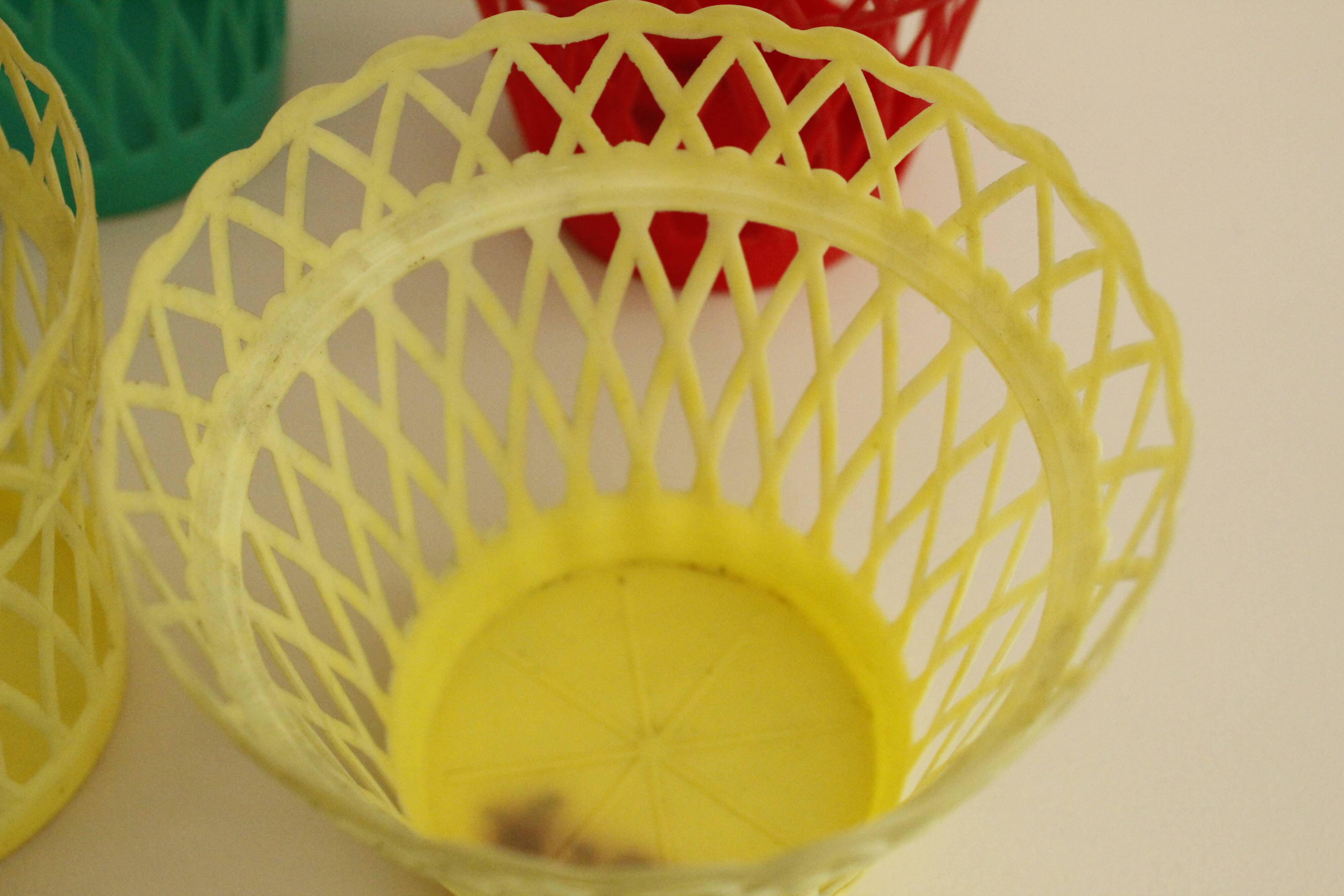 Set of 4 vintage plastic pot covers - model "SYLA"