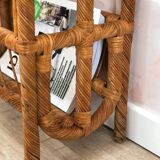 Vintage rattan serving trolley