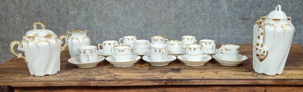 Service a thé ou a café en porcelaine style Louis XV Rocaile époque XIXeme
