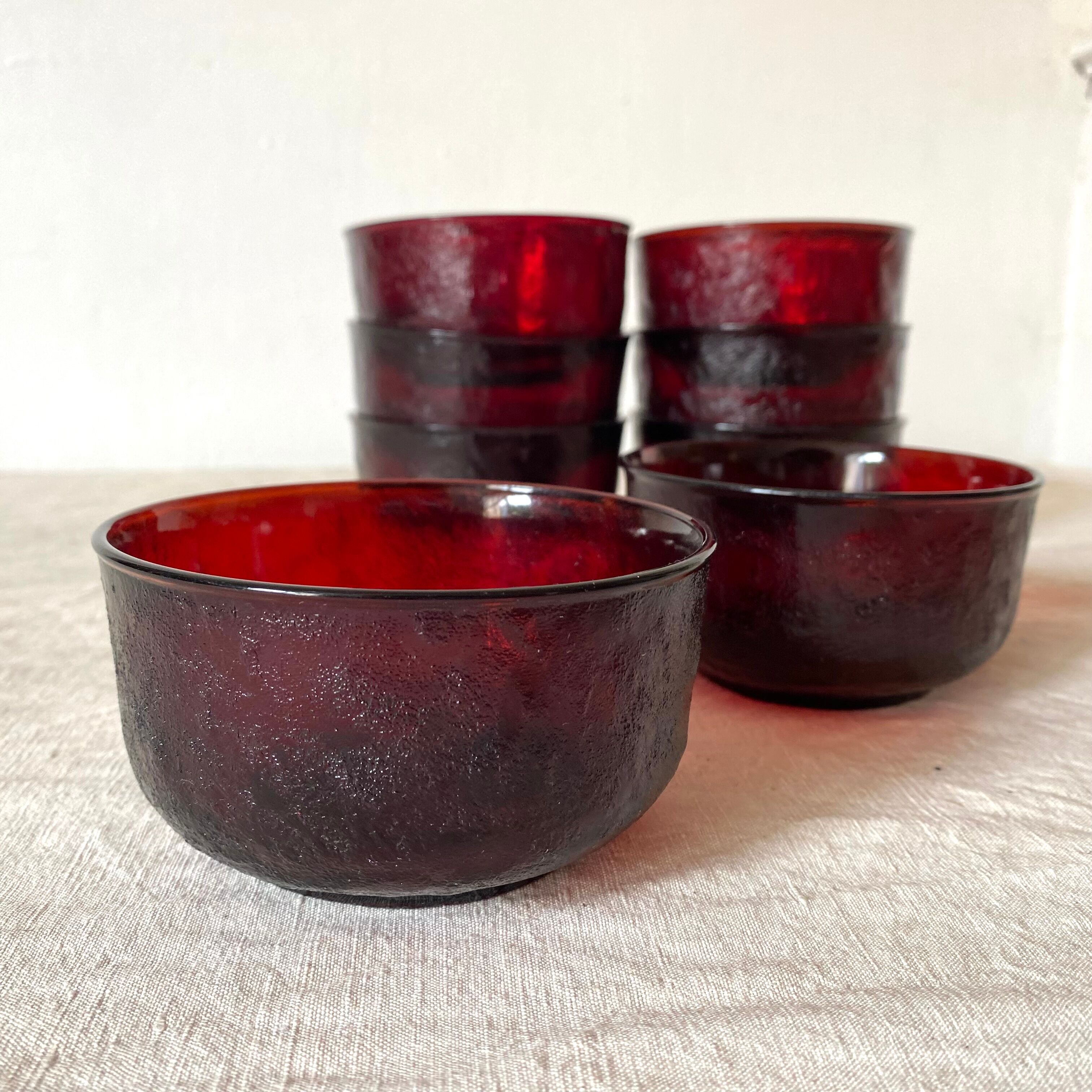 Vintage tinted glass bowls