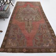 5x11 Rug For Living Room Red Brown Turkish Vintage Rug 150x338Cm