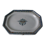 Earthenware dish of Rouen polychrome 18th wall mounting system
