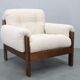 Mid-century restored bouclé armchair, Czechoslovakia 1970s