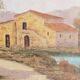 Painting oil on canvas Tuscan landscape R. Morelli 50x70 years 60/70