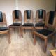 Set of 5 Art Deco chairs + one with a broken leg.