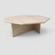 Octagonal coffee table in travertine