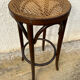 Tabouret de bar vintage en bois & cannage