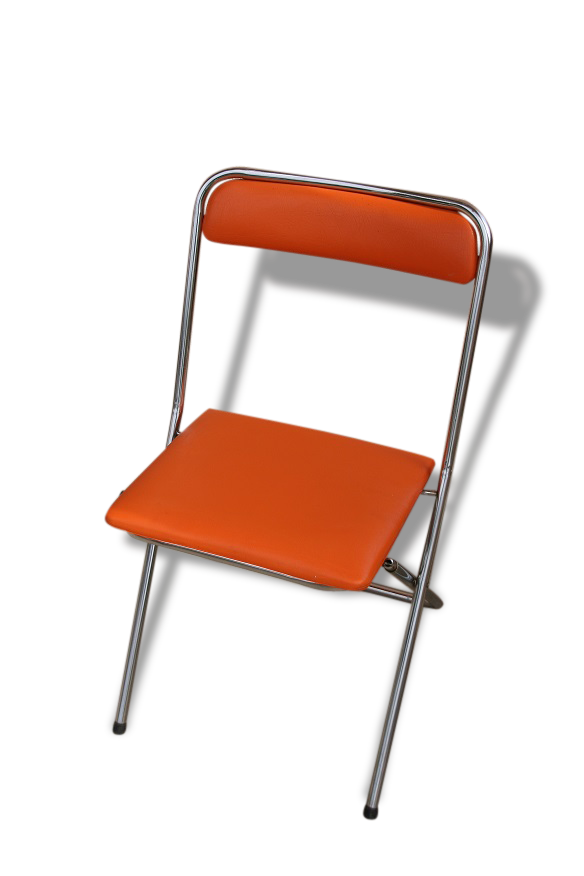 Chaise pliante orange vintage soudexvinyl