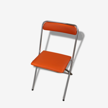 Chaise pliante orange vintage soudexvinyl