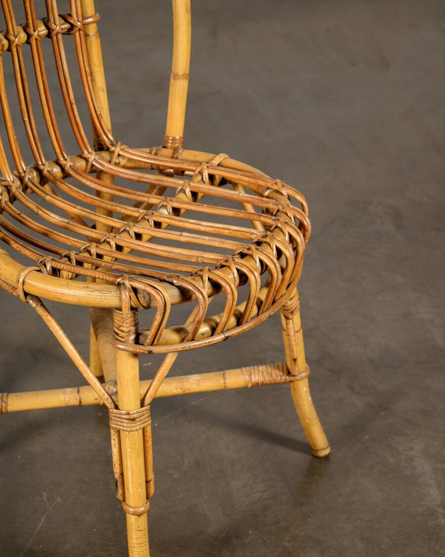 Bureau en rotin et sa chaise