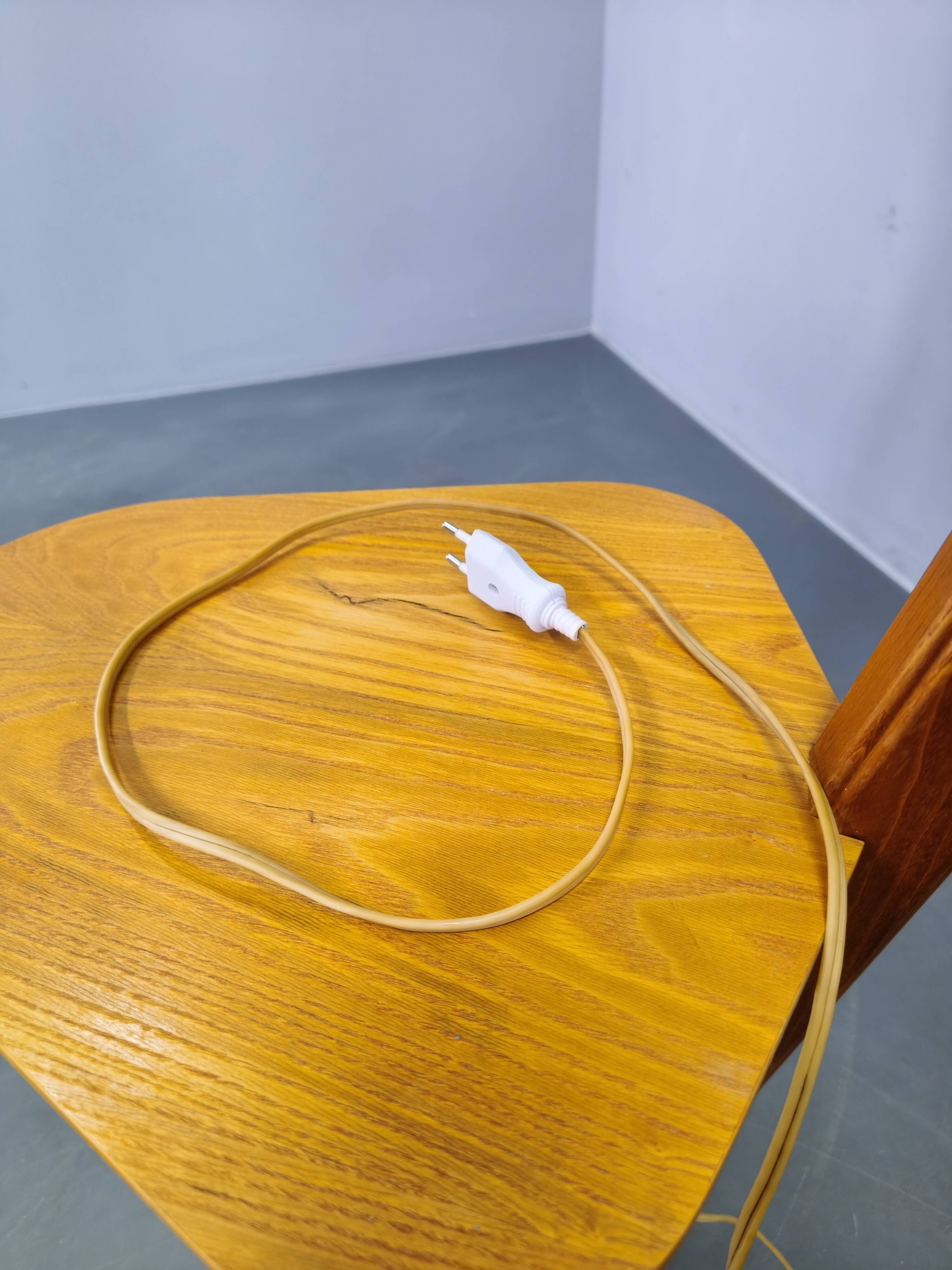 Mid-Century Floor Lamp with Rattan Shade, Czechoslovakia, 1960s