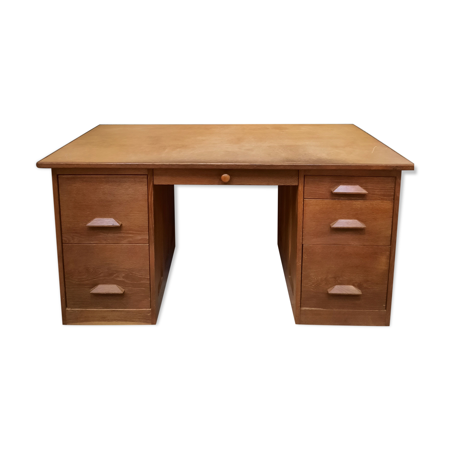 Bureau à caisson d'administration en chêne